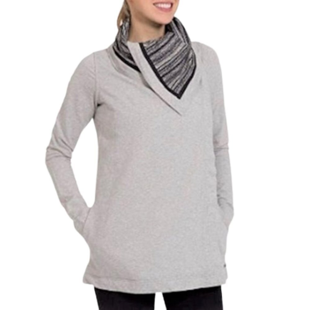 Lululemon Savasana wrap light gray cowl neck jacket 4
